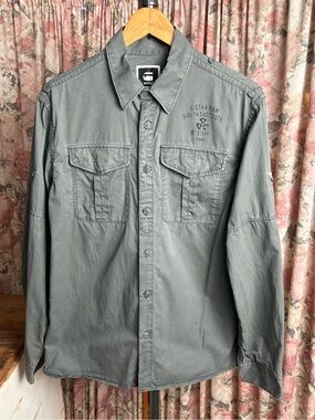 G-Star Men's Gray Long-Sleeve Utility Shirt